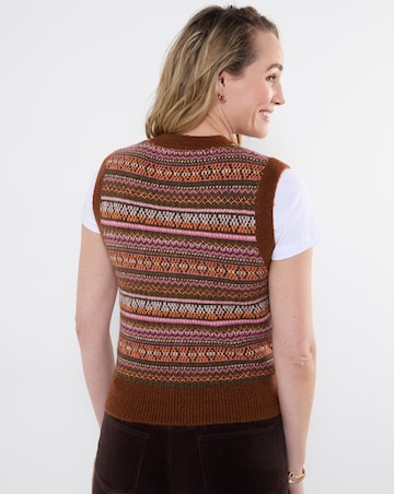 Joe Browns Autumn Days Fairisle Button Through Knitted Vest