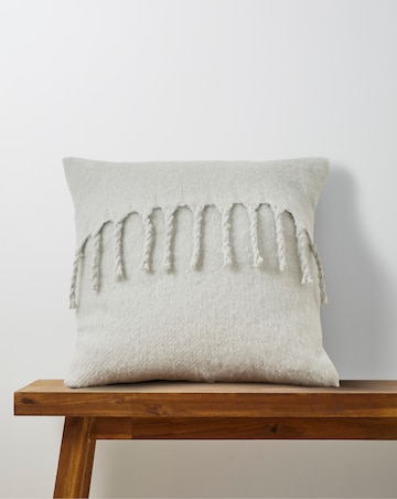 Faux Mohair Fringed Cushion
