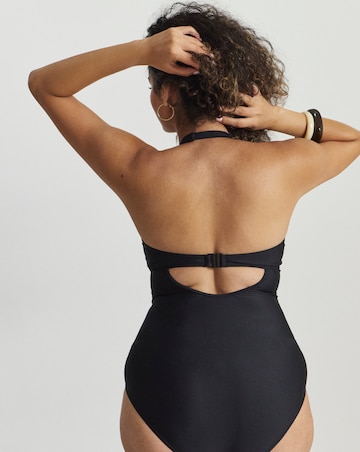 Figleaves Tailor Twist Underwired Halter Tummy Control Swimsuit