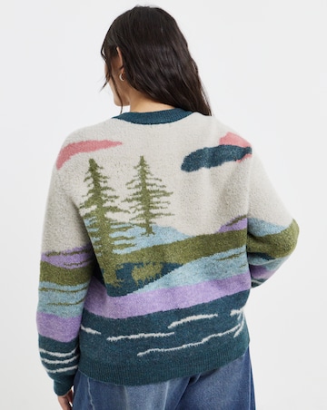 Landscape Crew Neck Cardigan