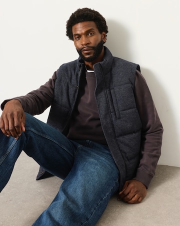 FatFace Tarn Check Gilet (Regular & Tall) - Navy