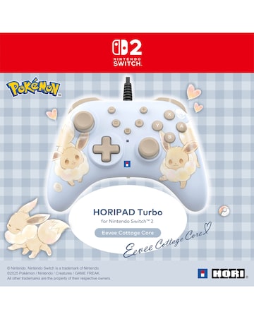 HORI HORIPAD Turbo Wired Controller for Nintendo Switch 2 - Eevee Cottage Core