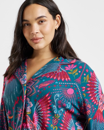 Figleaves Vibrant Floral Button Through Pyjama Set