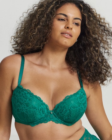 Ann Summers Sexy Lace Planet Padded Plunge Bra Green