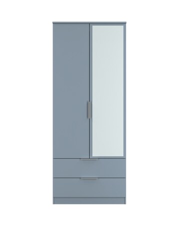 Humber Ready Assembled 2 Door 2 Drawer Mirrored Wardrobe - Kids