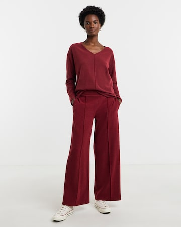 Red Cosy Wide Leg Jogger