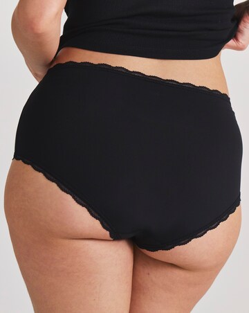Pretty Secrets (3 Pack) Rib Microfibre Lace Trim Short Kncikers