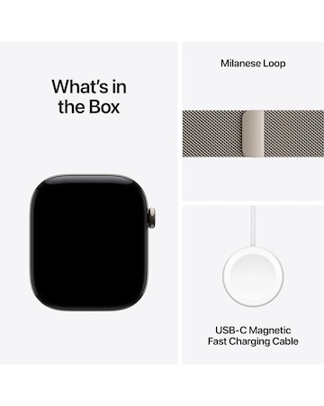 Apple Watch Series 12 GPS + Cellular 46mm - Titanium/Natural Milanese Loop - S/M