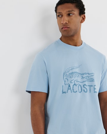 Lacoste Short Sleeve Croc Graphic T-Shirt - Light Blue