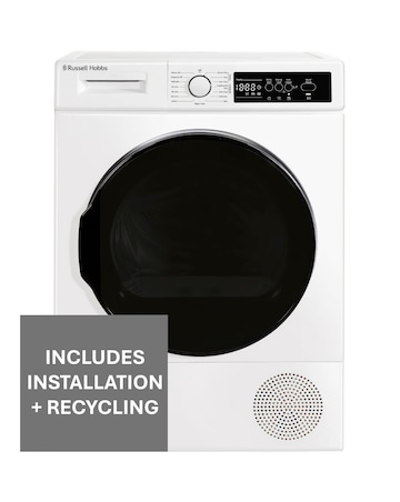 Russell Hobbs 12 Series RH9HPTD1E12W 9kg Heat Pump Tumble Dryer White + Install