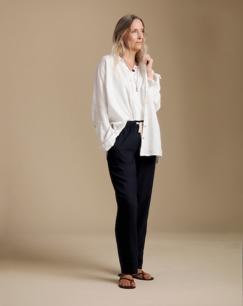 Julipa Petite Tapered Linen Trousers