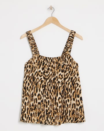 Simply Be Leopard Crinkle Ruched Strap Cami