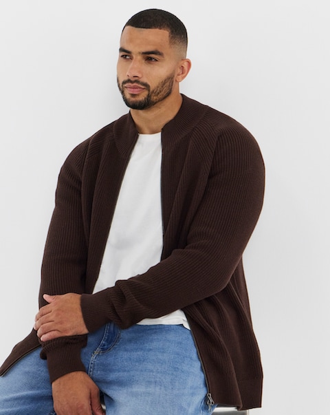 New In - Fisherman Knitted Zip Cardigan