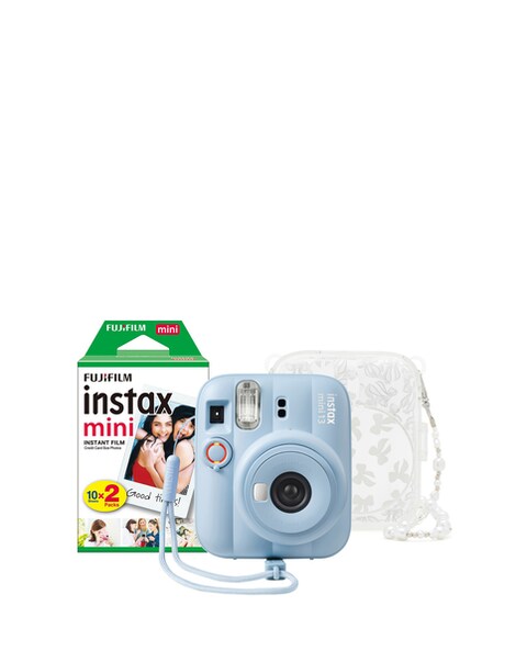 Fujifilm Instax Mini 13 Camera inc Skinny Dip Case & 20 Shot Film - Frost Blue