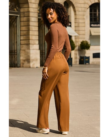Sosandar Side Stripe Wide Leg Trouser