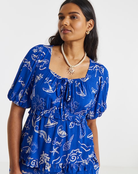 Simply Be Prairie Crinkle Top