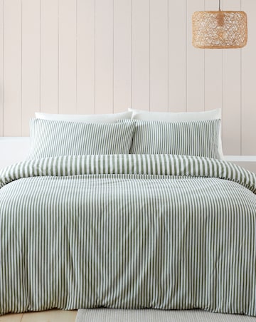 Catherine Lansfield Brushed Stripe Duvet Cover Set