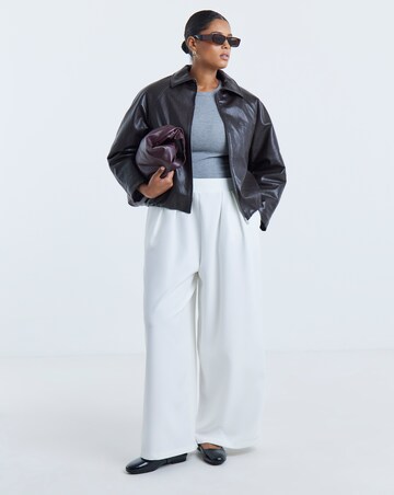 Chocolate Bubble Hem Faux Leather Jacket