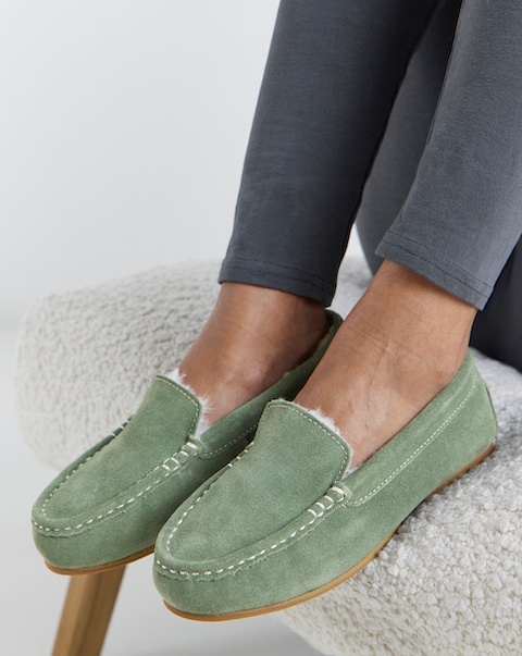 Leona Moccasin Slippers - Wide Fit (E)