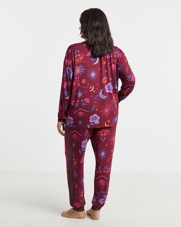 Figleaves Celestial Floral Contrast Leopard Lounge Set