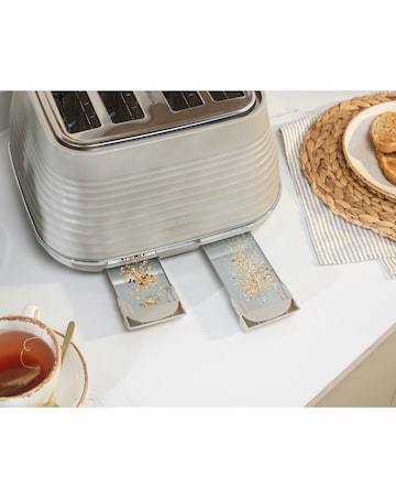 Salter Ripple Rapid Boil Kettle & Salter Ripple 4 Slice Toaster- Taupe Bundle