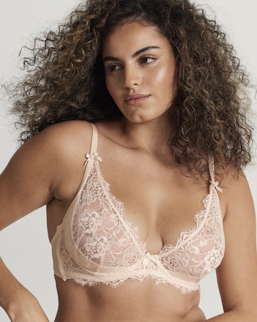 Figleaves Pulse Lace Underwired Plunge Bra B-G - Blush