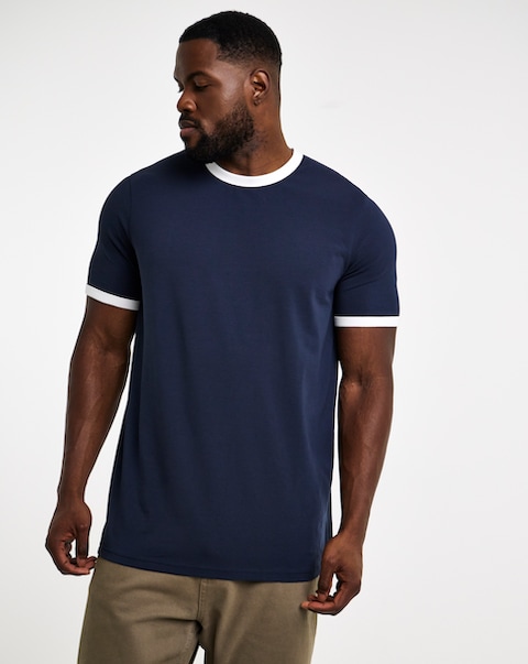Contrast Ringer T-Shirt Reg-Fit Long