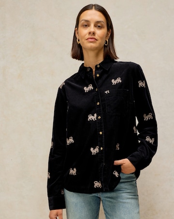 White Stuff Libby Embroidered Cord Shirt