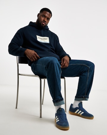 Jack & Jones Frederiksberg Graphic Box Sweat Hoodie - Navy
