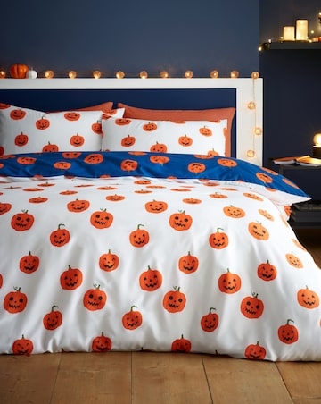 Catherine Lansfield Halloween Pumpkins Duvet Cover Set