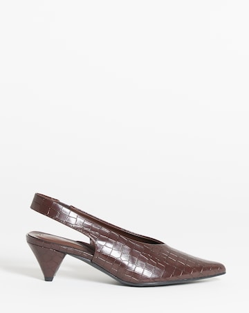 Rina Slingback Pointed Toe Heeled Shoes - Extra Wide Fit (EEE)