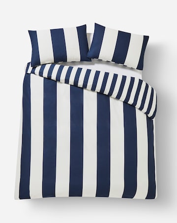 Bold Stripe Reversible Cotton Blend Duvet Cover Set