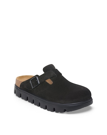 Birkenstock Boston Chunky Suede Leather Mules - Standard Fit