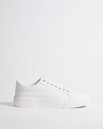 Sicilly Canvas Trainers Chunky Ribbed Sole Wide Fit
