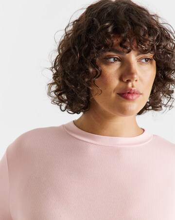 Simply Be Blush Long Sleeve Soft Rib Top