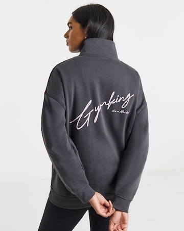Gym King Script Mindset 1/4 Zip Funnel Neck