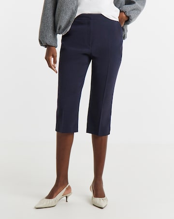 Navy Capri Cropped Trousers
