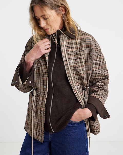 Cinched Waist Barn Jacket