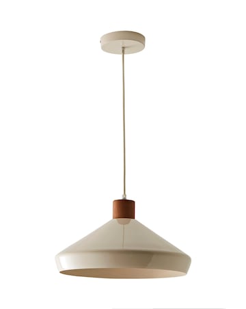 ValueLights Parker Cream & Walnut Pendant Light