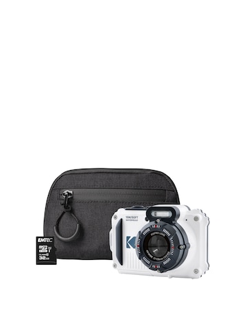 Kodak PIXPRO WPZ2 16MP 4x Zoom Tough Camera - White + 32GB Micro SD + Case