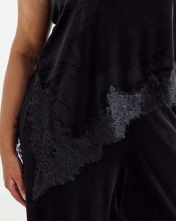 Vila Lindra Halterneck Lace Trim Top