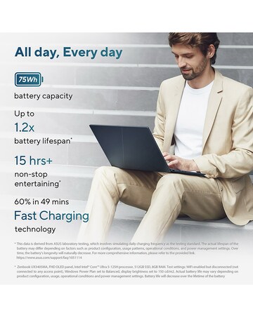 ASUS Zenbook OLED Laptop - 14in Intel Core Ultra 5, 16GB 512GB WUXGA - Blue
