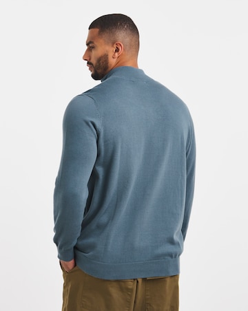 Cotton 1/4 Zip Funnel Knit Top