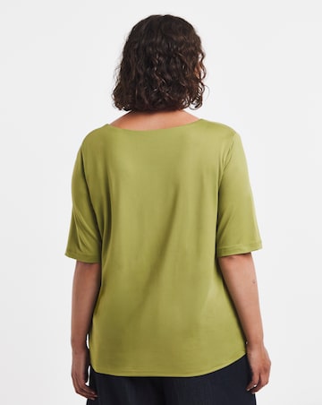 Simply Be Olive Half Sleeve Square Neck Top