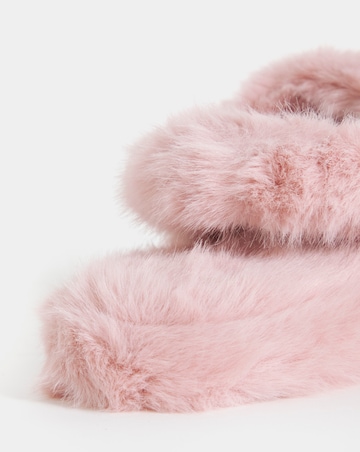Truth Fluffy Slingback Slippers - Extra Wide Fit (EEE)