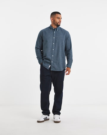 Jack & Jones Premium Stanley Flannel Long Sleeve Shirt - Blue