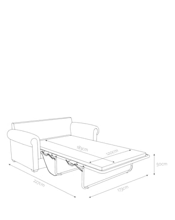 Jay-Be Heritage Brushed Twill 2 Seater Sofa Bed with E-Pocket Mattress