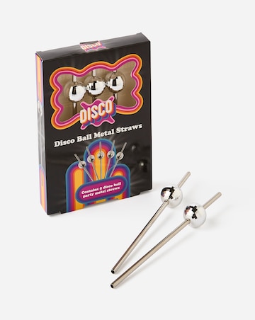 Pack of 5 Disco Ball Metal Straws
