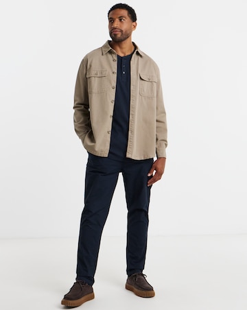 Textured Long Sleeve Grandad T-Shirt