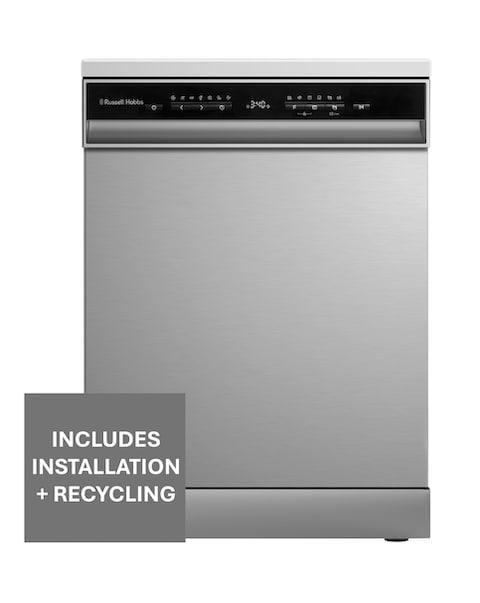 Russell Hobbs RH60DW10C1SS 14 Place Settings Full Size Dishwasher Inox + Install